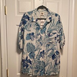 Surfcuz Blue Floral Men's Shirt…size XXXL